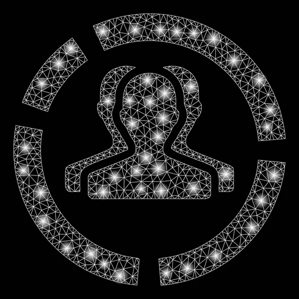 Işık spotları ile parlak kafes tel çerçeve demografi diyagramı