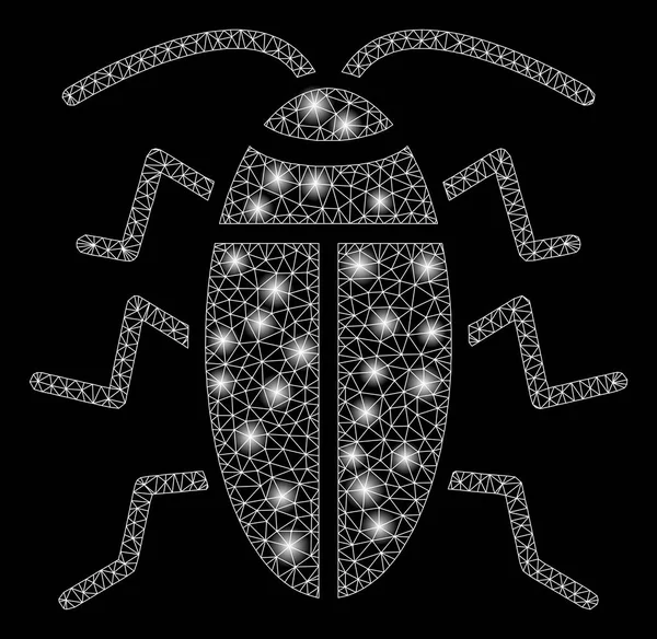 Cucaracha 2D maille brillante avec des taches de fusée éclairante — Image vectorielle
