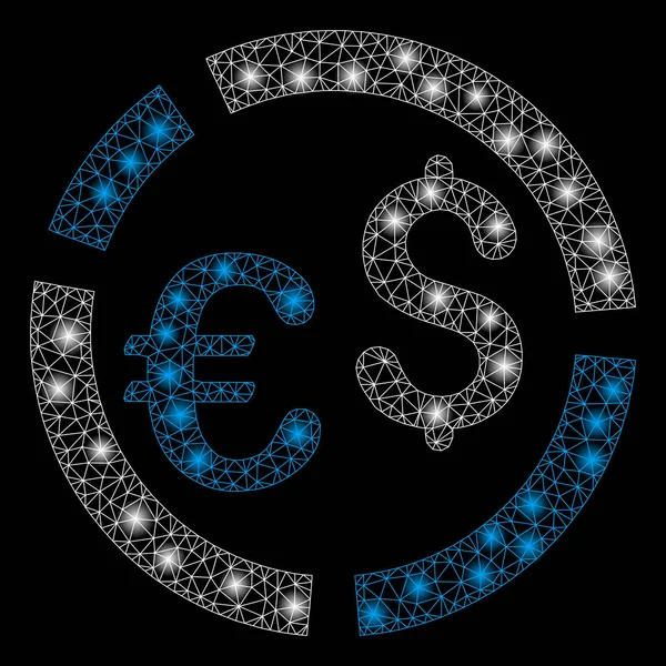 Flash Spotlar ile parlak Mesh tel çerçeve para şeması