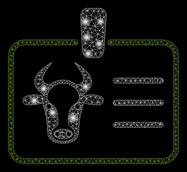 Flare Spotlar ile parlak kafes tel çerçeve Cow Badge