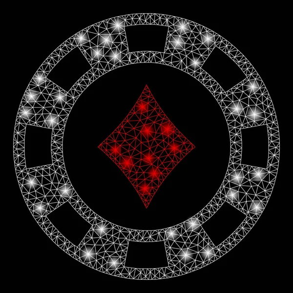 Parlama Spotlar ile parlak Mesh karkas Diamonds Casino Chip