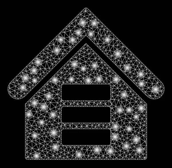 Parlak kafes tel çerçeve veri merkezi bina ışık Spotlar ile