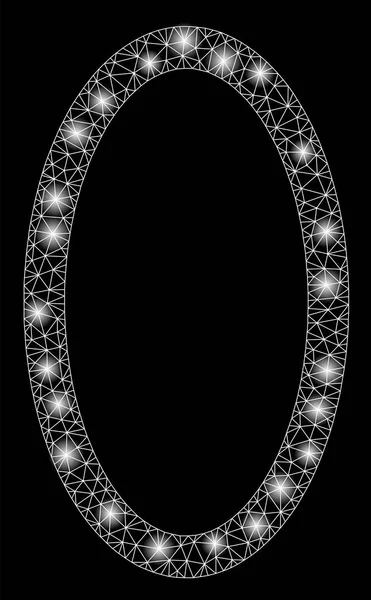 フラッシュスポットを持つ明るいメッシュカーカス輪郭楕円 — ストックベクタ