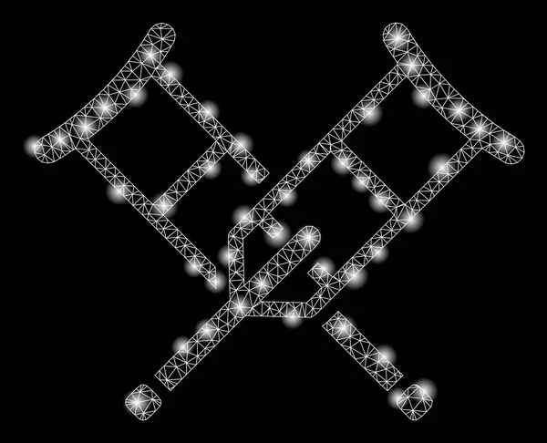 Béquilles 2D en maille brillante avec taches de torche — Image vectorielle