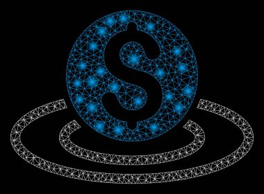 Parlak kafes ağ dolar sikke alan ile Flash Spotlar