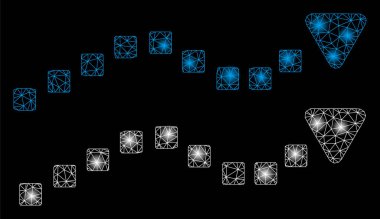 Parlak Mesh karkas flare Spotlar ile noktalı eğilim hatları