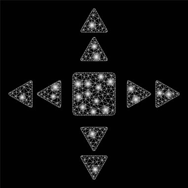 Işık Spotlar ile parlak mesh ağ yönü üçgenler