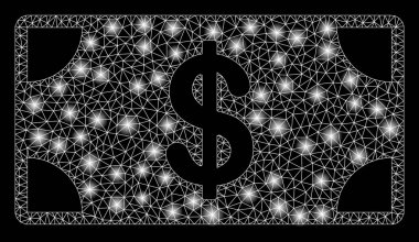 Işık Spotlar ile parlak Mesh karkas dolar banknot
