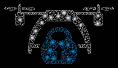 Işık spotları ile parlak Mesh 2D drone yükleme