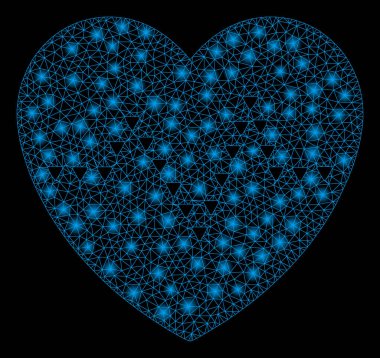 Parlama Spotlar ile parlak kafes tel çerçeve noktalı kalp darbe