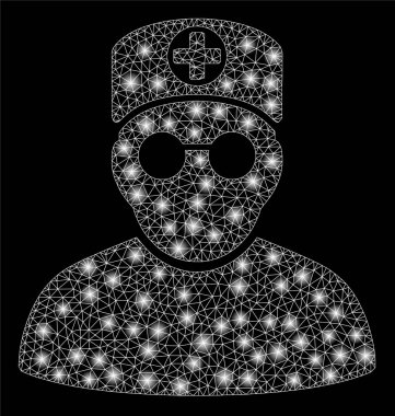 Işık Spotlar ile parlak mesh ağ doktor