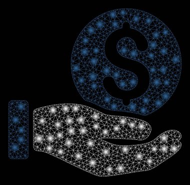 Parlak Mesh 2D dolar para ödeme el Flash Spotlar ile