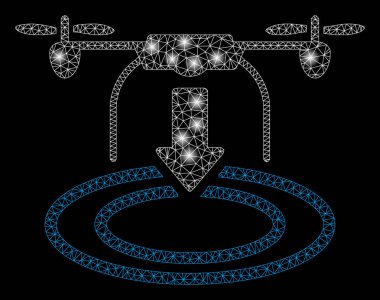 Flare Spotlar ile parlak Mesh 2D drone Iniş