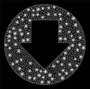 Parlama spotları ile parlak Mesh karkas aşağı