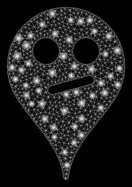 Parlak kafes karkas şüphe Smiley harita Marker flare Spotlar ile