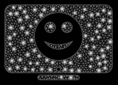 Işık Spotlar ile parlak Mesh 2D ekran Smile