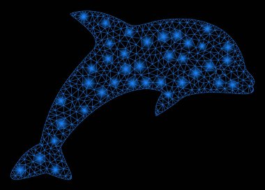 Işık Spotlar ile parlak kafes tel çerçeve yunus