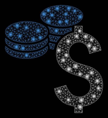 Parlama Spotlar ile parlak Mesh tel çerçeve dolar sikke