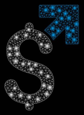 Işık lekeleri ile parlak Mesh karkas dolar büyüme