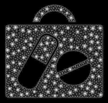 Işık Spotlar ile parlak Mesh tel çerçeve Ilaçlar Case