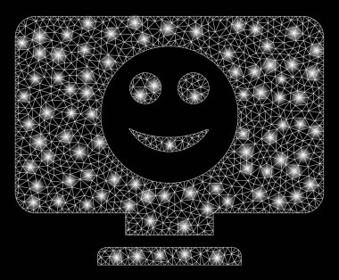 Parlak kafes tel çerçeve ekran Smile Flash Spotlar ile