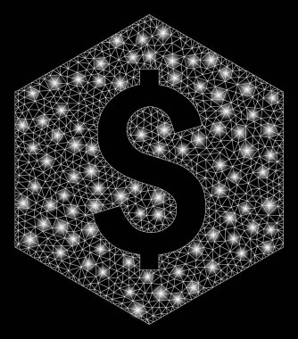 Light Spotlar ile parlak mesh ağ dolar Hexagon