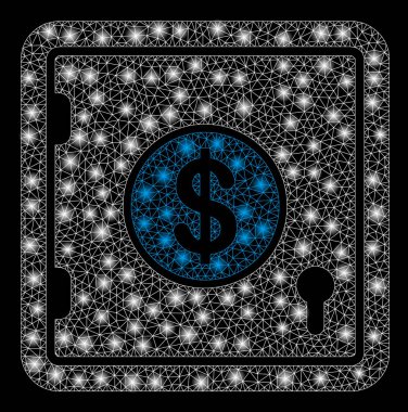 Bright Mesh Wire Frame Dollar Banking Safe with Flash Spots