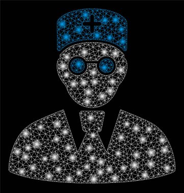 Parlama Spotlar ile parlak Mesh tel çerçeve doktor