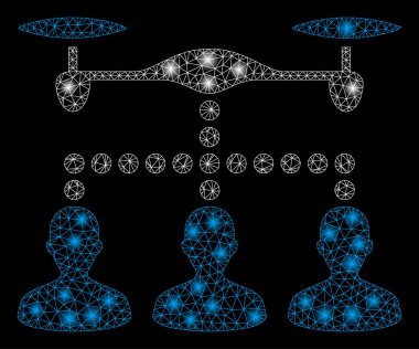 Parlak Mesh 2D drone Istemcileri Flash Spotlar ile bağlantı