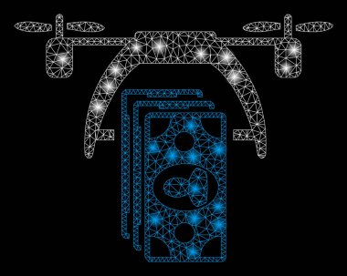 Flash Spotlar ile parlak mesh ağ drone ödeme