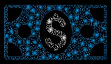 Flash Spotlar ile parlak mesh ağ dolar banknot