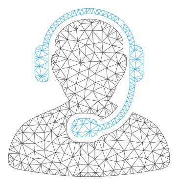 Çağrı merkezi Işçi Çokgen çerçeve vektör Mesh Illustration