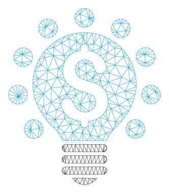 İş patent ampul Çokgen çerçeve vektör Mesh Illüstrasyon