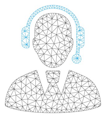 Çağrı Merkezi Yöneticisi Çokgen çerçeve vektör Mesh Illustration