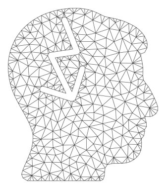 Beyin elektrik grev Çokgen çerçeve vektör Mesh Illüstrasyon