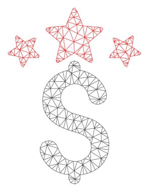 İş yıldızları poligon çerçeve vektör Mesh Illüstrasyon