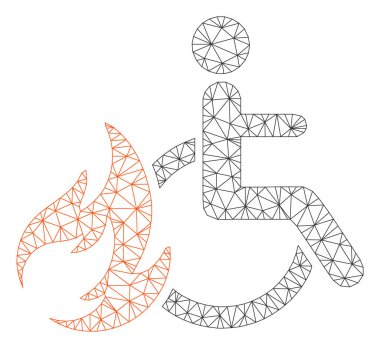 Yanık hasta poligon çerçeve vektör Mesh Illüstrasyon