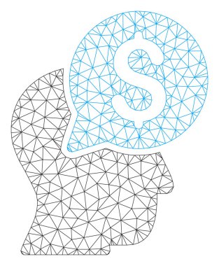 İşadamı Polygonal çerçeve vektör Mesh Illüstrasyon think