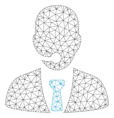 Çağrı Merkezi Yöneticisi Çokgen çerçeve vektör Mesh Illustration