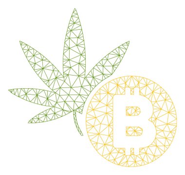 Esrar BitCoin Çokgen çerçeve vektör Mesh Illüstrasyon