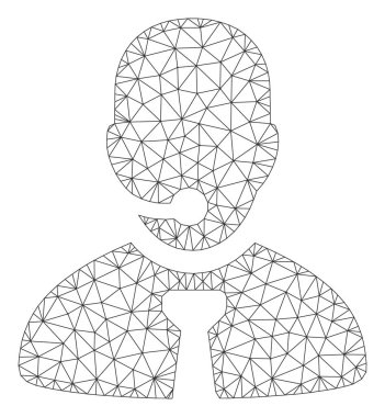 Çağrı Merkezi Yöneticisi Çokgen çerçeve vektör Mesh Illustration