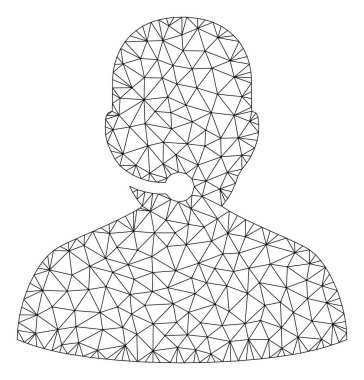 Çağrı merkezi Çokgen çerçeve vektör Mesh Illustration