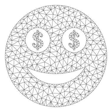 İş Smiley Çokgen çerçeve vektör Mesh Illüstrasyon