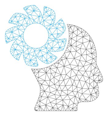 Beyin tekerlek Çokgen çerçeve vektör Mesh Illüstrasyon