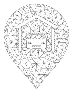 Araç Garaj Marker Çokgen çerçeve vektör Mesh Illüstrasyon