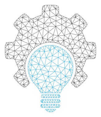 Ampul yapılandırma dişli Çokgen çerçeve vektör Mesh Illüstrasyon
