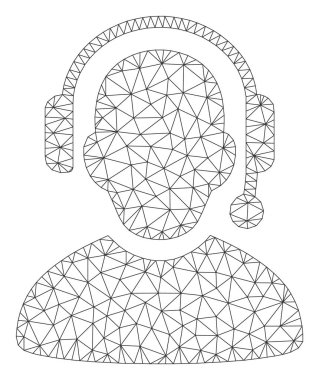 Çağrı merkezi Çokgen çerçeve vektör Mesh Illustration