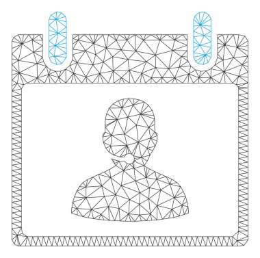 Çağrı Merkezi Yöneticisi takvim günü Çokgen çerçeve vektör Mesh Illustration