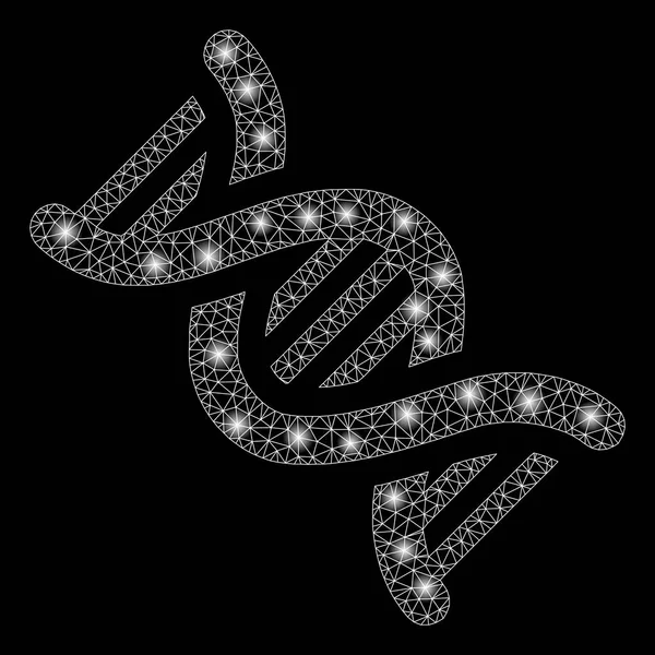 ADN de red de malla brillante con manchas de llamarada — Archivo Imágenes Vectoriales