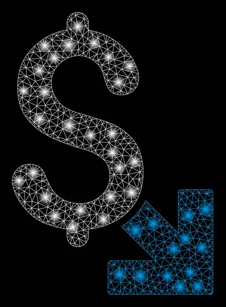 Parlak kafes tel çerçeve dolar düşüş flare Spotlar ile